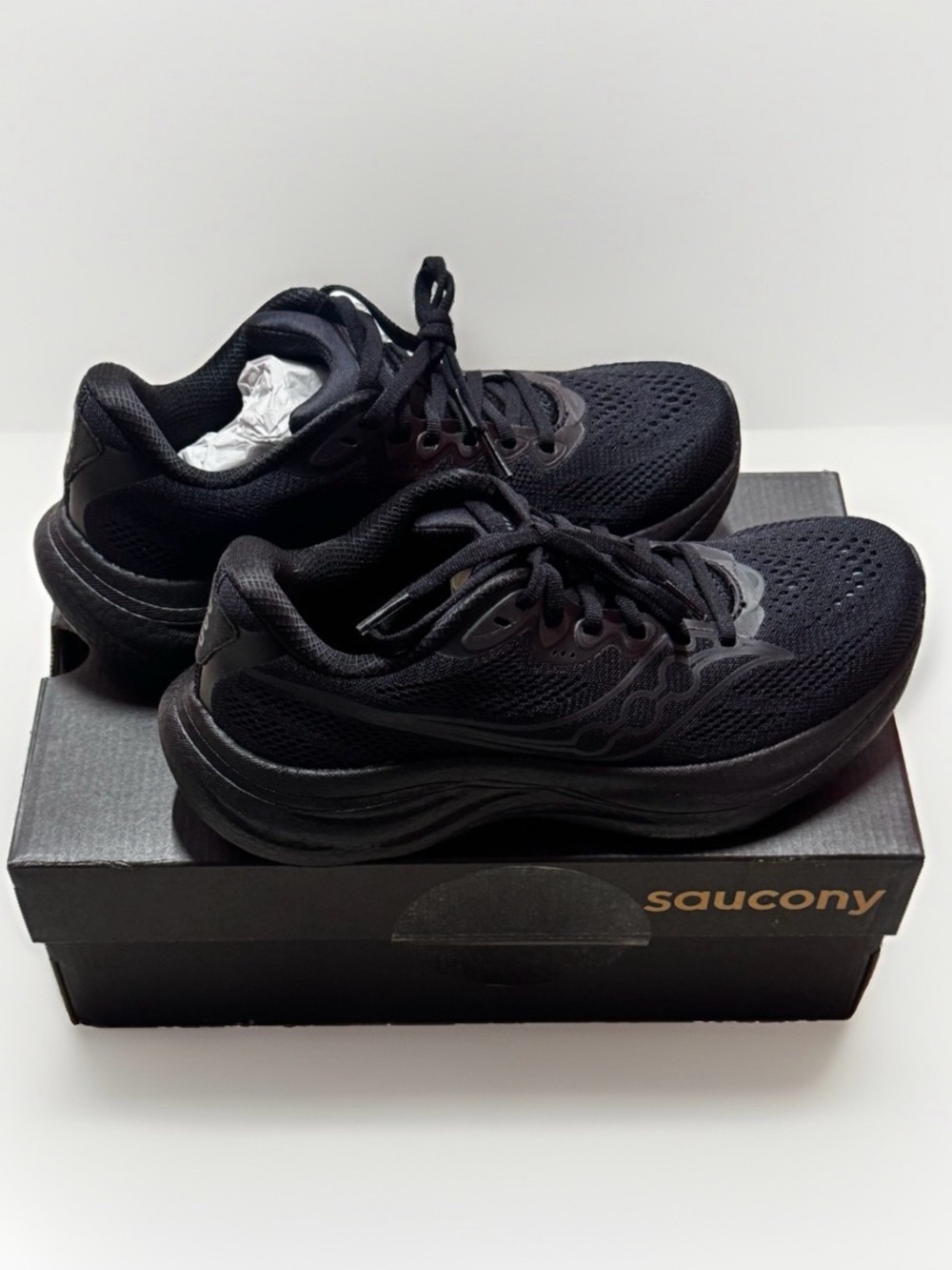 *NEW* Saucony Ride 19 Triple Black Women's Running Shoes Size 8 (S11055-101)